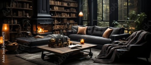 Nordic noir interior mock-up