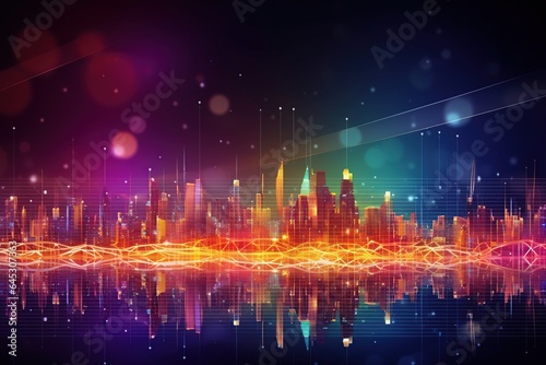 Smart city and big data connection technology, abstract line connection on night city background, communication network concept, Data storage, service, online, financial, Connectivity global © Vilaysack