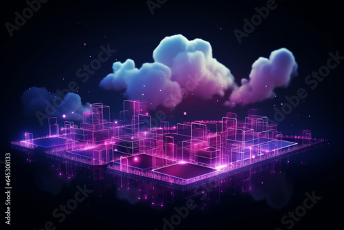Technology connect web computing storage business server cyberspace communication cloud digital networking concept