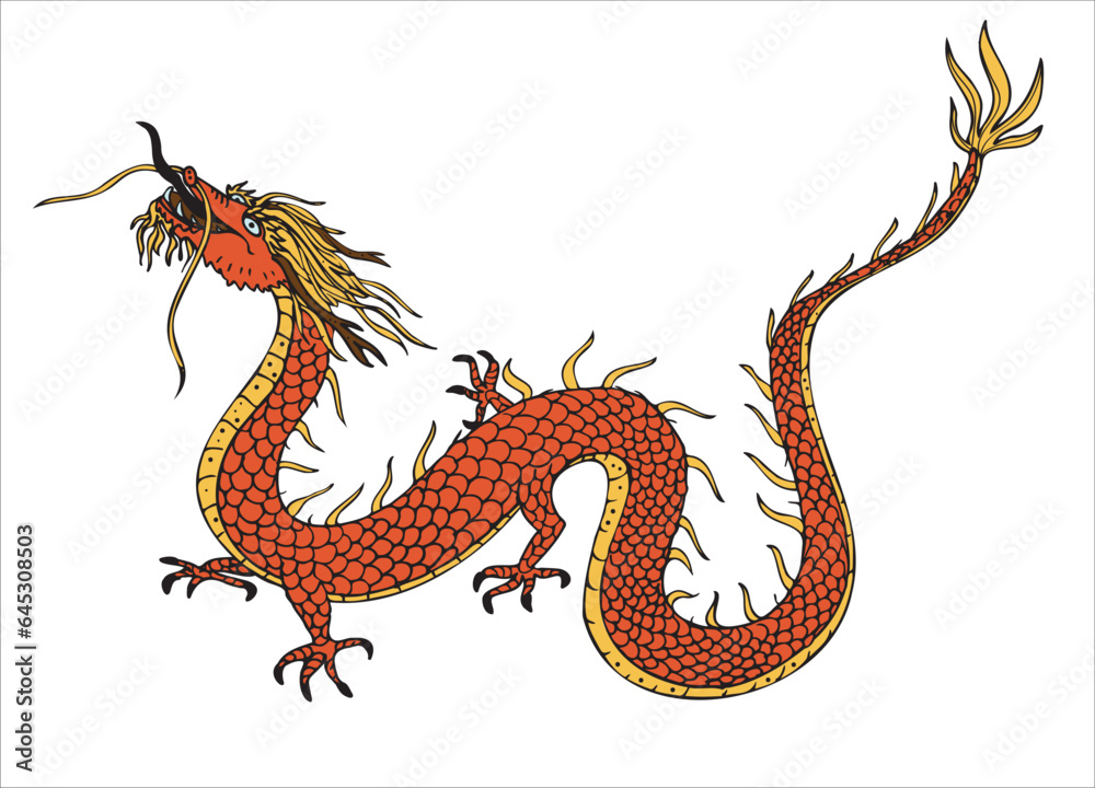 Dragon hand drawn vector illustration on isolated background, east animal, symbol of 2024 new year, design element for print t-shirt ,poster, template, tattoo, card. Mythological traditions, horoscope Dragon hand drawn vector illustration on isolated background, east animal, symbol of 2024 new year, design element for print t-shirt ,poster, template, tattoo, card. Mythological traditions, horoscope