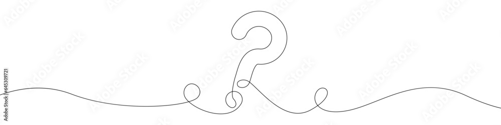 Question mark vector icon in one continuous line. Linear drawn background of a Help sign. Question mark sign vector icon. One line outline of the query mark. Question mark vector icon in one continuous line. Linear drawn background of a Help sign. Question mark sign vector icon. One line outline of the query mark.