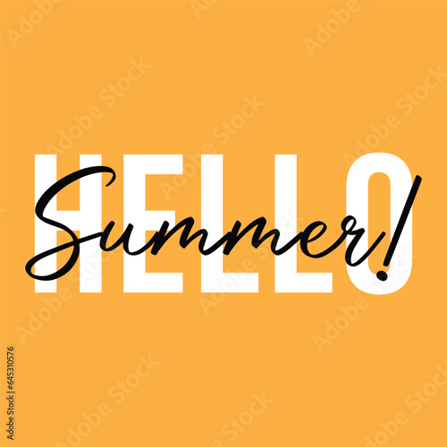 Typography T Shirt Design. Hello Summer