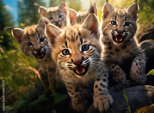 A group of lynxes © cherezoff