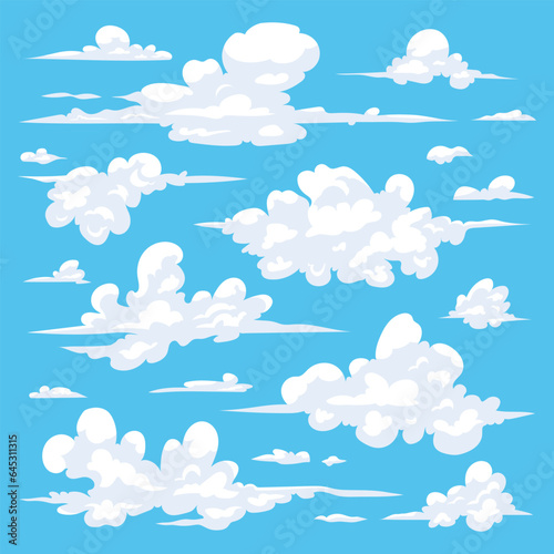 vector cartoon set clouds. clouds collection