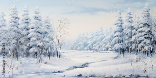 A snowy landscape with glistening trees, perfect for a festive message.