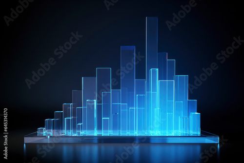 Blue glass Office Charts   Financial Analysis for Corporate Success  Explore global financial trends with blue charts and graphs for corporate success and profit analysis