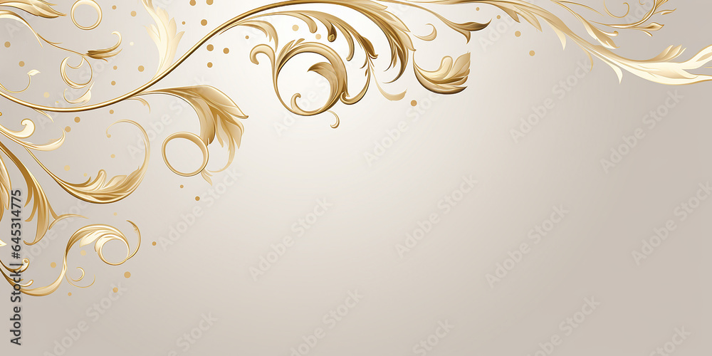 Elegant gold and white ornaments with a blank space for your text. 4k Elegant gold and white ornaments with a blank space for your text. 4k