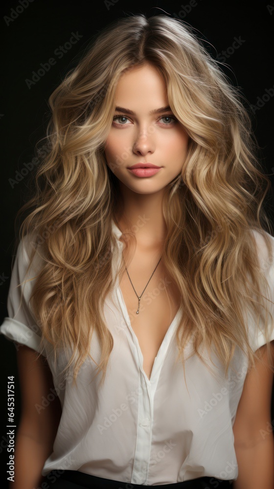Young, blonde haired woman with wavy hair .Beautiful model with long, hairstyle Young, blonde haired woman with wavy hair .Beautiful model with long, hairstyle
