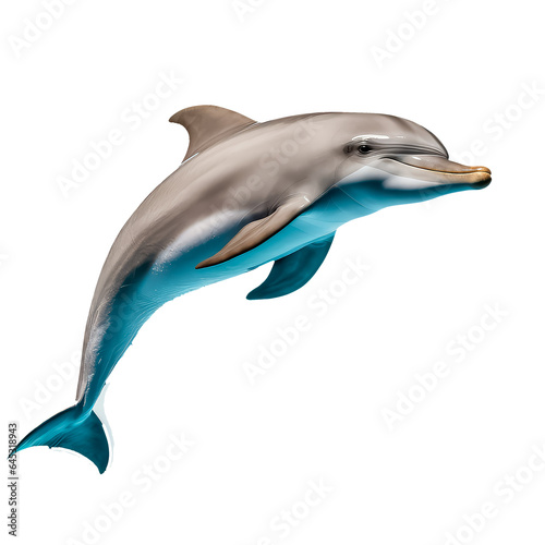 dolphin jumping on white background.