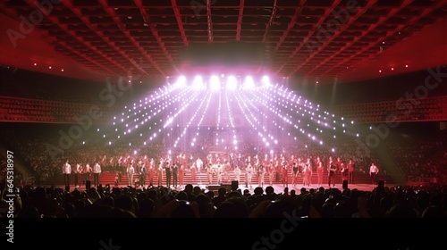 BTS perform at concert, k pop. Generative AI