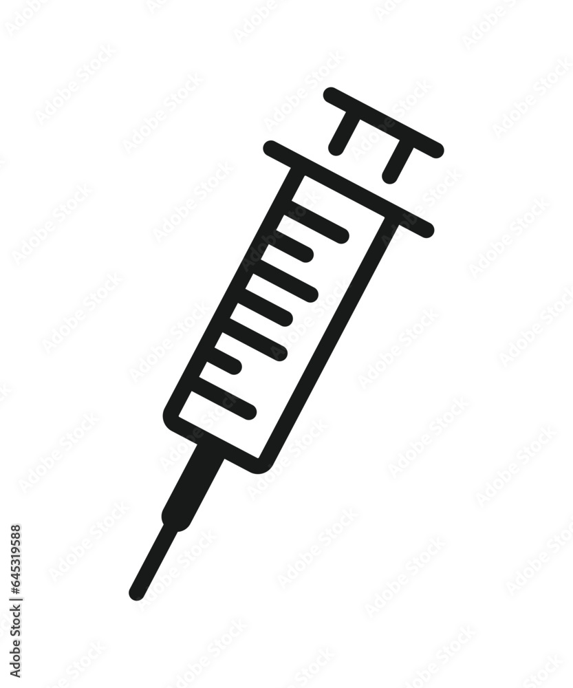 Syringe, injection icon vector, filled flat sign, solid pictogram isolated on white. Symbol, logo illustration. Pixel perfect Syringe, injection icon vector, filled flat sign, solid pictogram isolated on white. Symbol, logo illustration. Pixel perfect