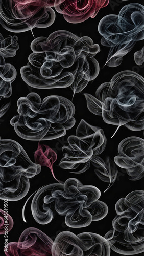 Mobile display smoke abstract on black background