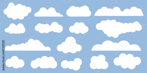 Vector illustration set clouds Set of cartoon design clouds of different shapes