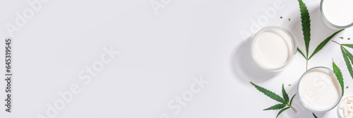 Cannabis hemp milk glasses