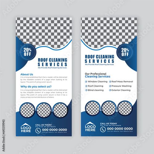 DL flyer, rack card, template,  Roof washing, house washing, window cleaning, power washing, pressure washing, or cleaning service DL flyer