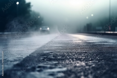 Cars driving on a rainy street