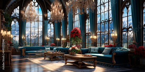 interior design in fantasy style, hotel, house