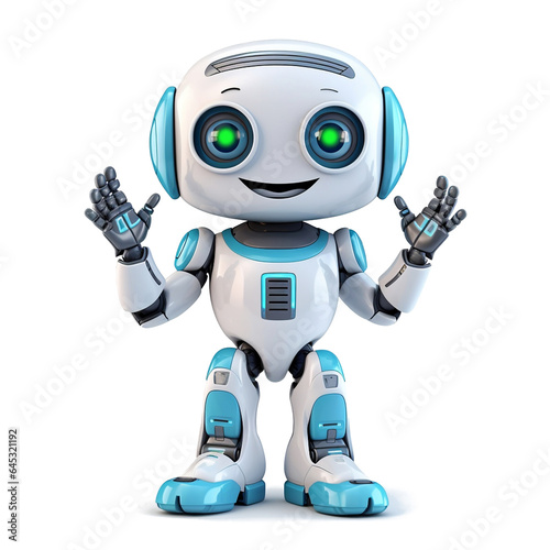 blue robot with arms robot android with thumb up © STOCK PHOTO 4 U