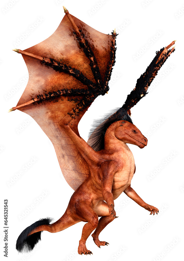 Fototapeta premium 3D Rendering Fairy Tale Dragon on White