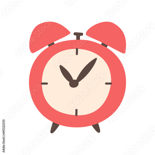 Red alarm clock isolated on white background