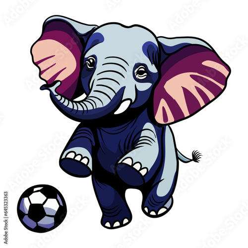 elephant playing ball