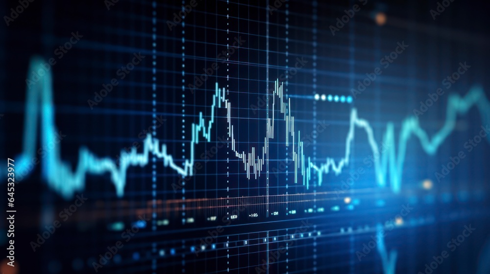 Graph of the stock market and trading activity. Graph of the stock market and trading activity.