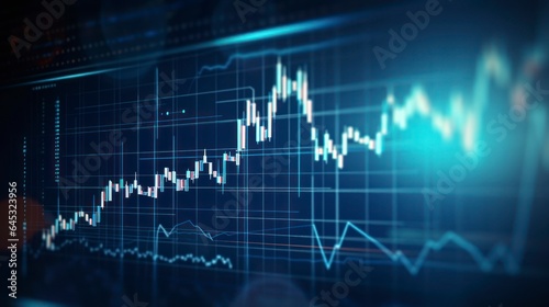 Graph of the stock market and trading activity.