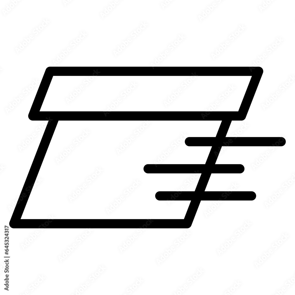 Box icon. Empty open shipping box or unboxing line art