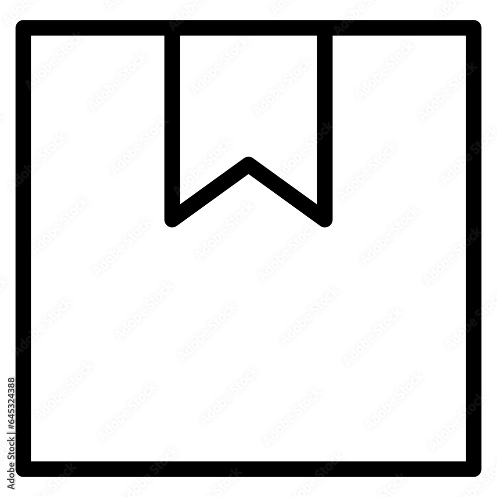 Box icon. Empty open shipping box or unboxing line art