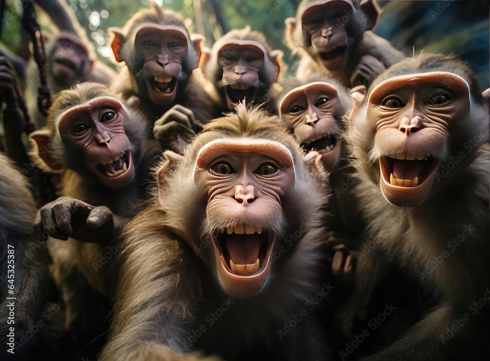 A group of macaques