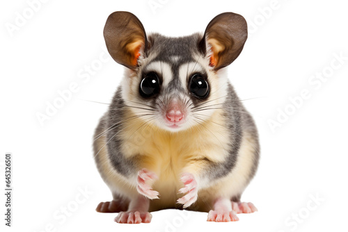 Adorable sugar glider in a cute pose isolated on a transparacy background