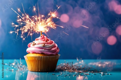cupcake with sparking