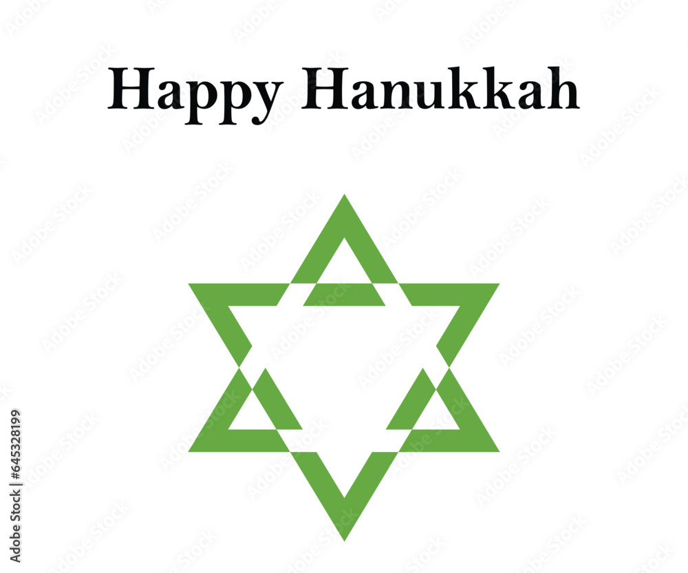 Happy Hanukkah star of david White and shiny star of religious celebration Happy Hanukkah star of david White and shiny star of religious celebration