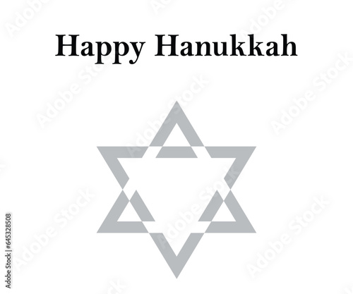 Fototapeta Naklejka Na Ścianę i Meble -  Happy Hanukkah star of david White and shiny star of religious celebration