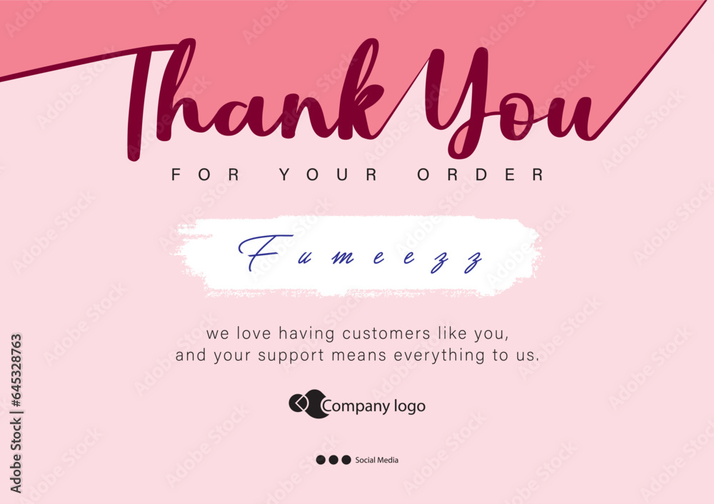 Vektorová grafika „Thank you for your order card design eps vector ...