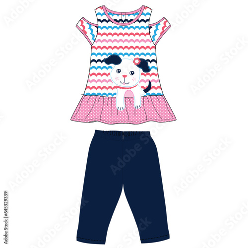 frocks with leggings dog print