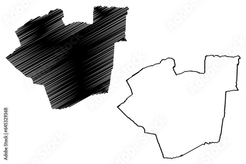 Dantumadiel municipality (Kingdom of the Netherlands, Holland, Frisia or Friesland province) map vector illustration, scribble sketch Dantumadiel map