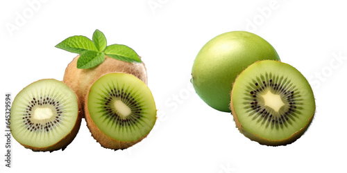 Sliced kiwi on a transparent background