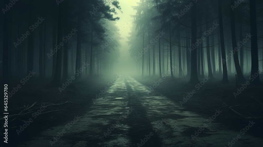 a lonely road in the dark forest v2
