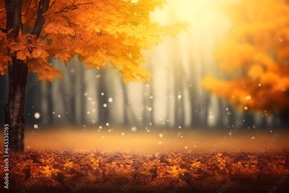  autumn leaves background with copy space