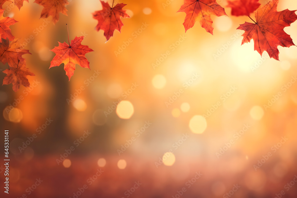  autumn leaves background with copy space