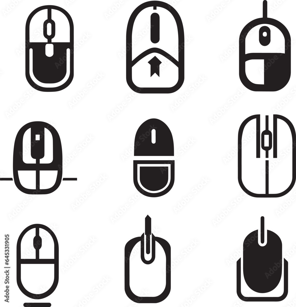 Computer Mouse Icon vector Illustration set of group Computer Mouse Icon vector Illustration set of group