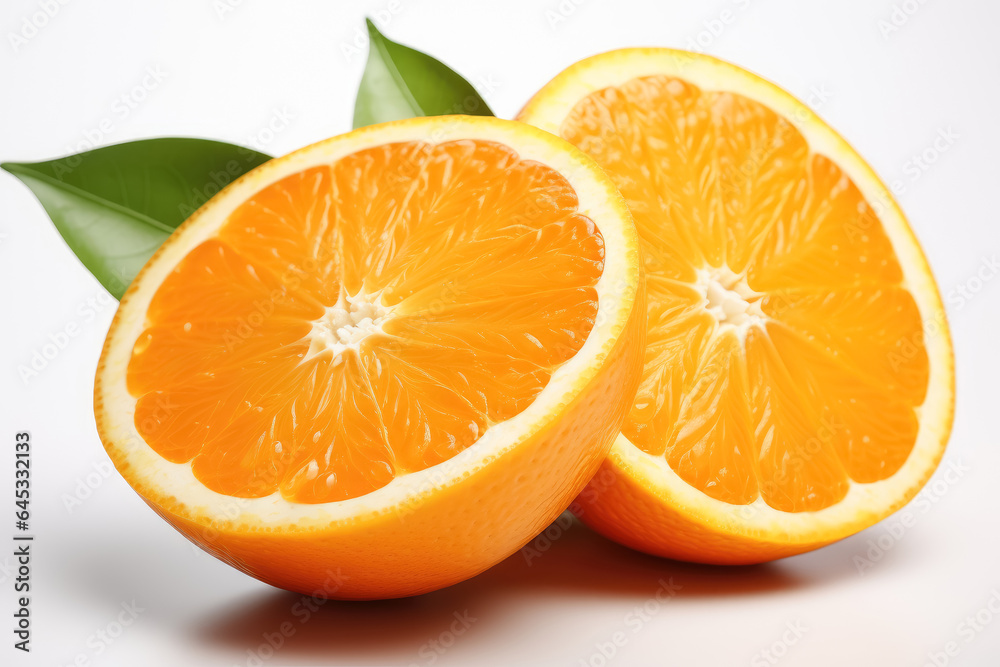 Fototapeta premium Created with Generative Ai , Orange with sliced isolated on white background