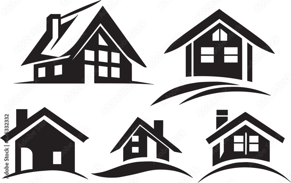 Home Logo concept set vector illustration black color