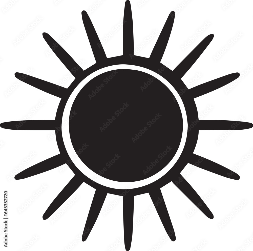 Sun Icon vector illustration black color