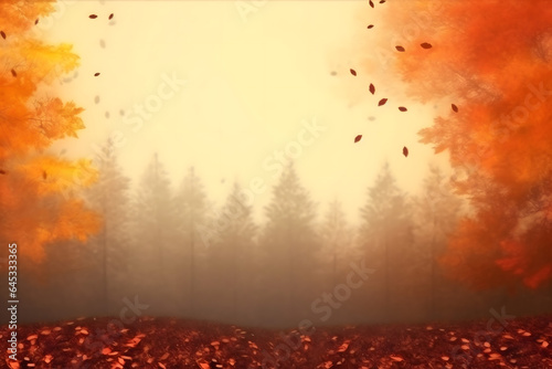 autumn leaves background with copy space