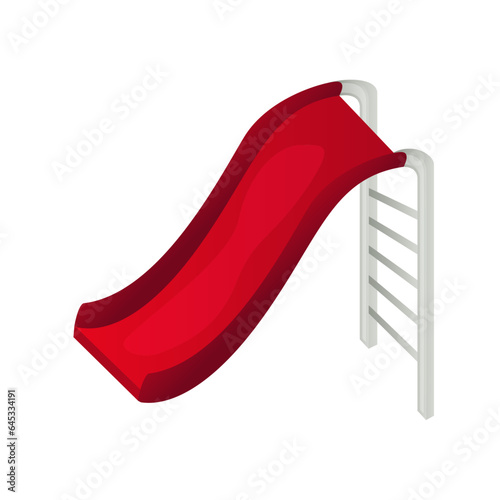 Red Color Water slide on white background