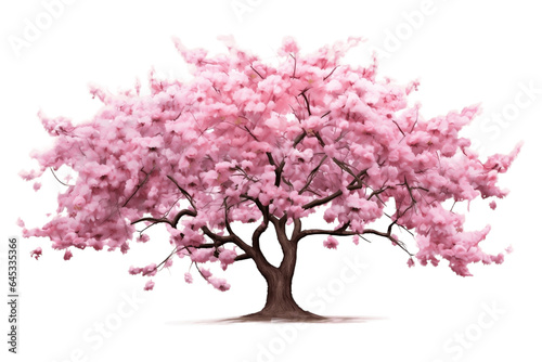 Fotografering Cherry Blossom Tree on Transparent Background. Generative Ai.