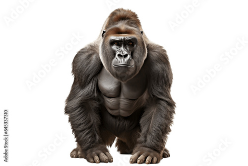 Majestic Gorilla Portrait Isolated on a Transparent PNG Background. Generative Ai © Haider