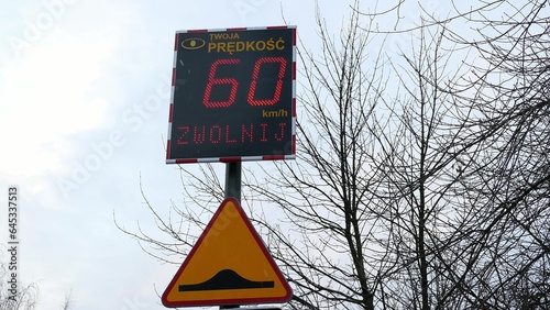 Radar Speed Sign With Happy and Sad Emoticons